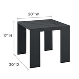 Aspen Outdoor Patio Powder-Coated Aluminum End Table in Gray