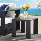 Aspen Outdoor Patio Powder-Coated Aluminum End Table in Gray