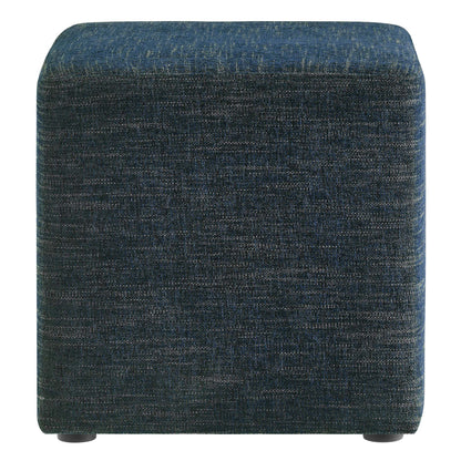Callum 17" Square Woven Heathered Fabric Upholstered Ottoman by Furniture For America