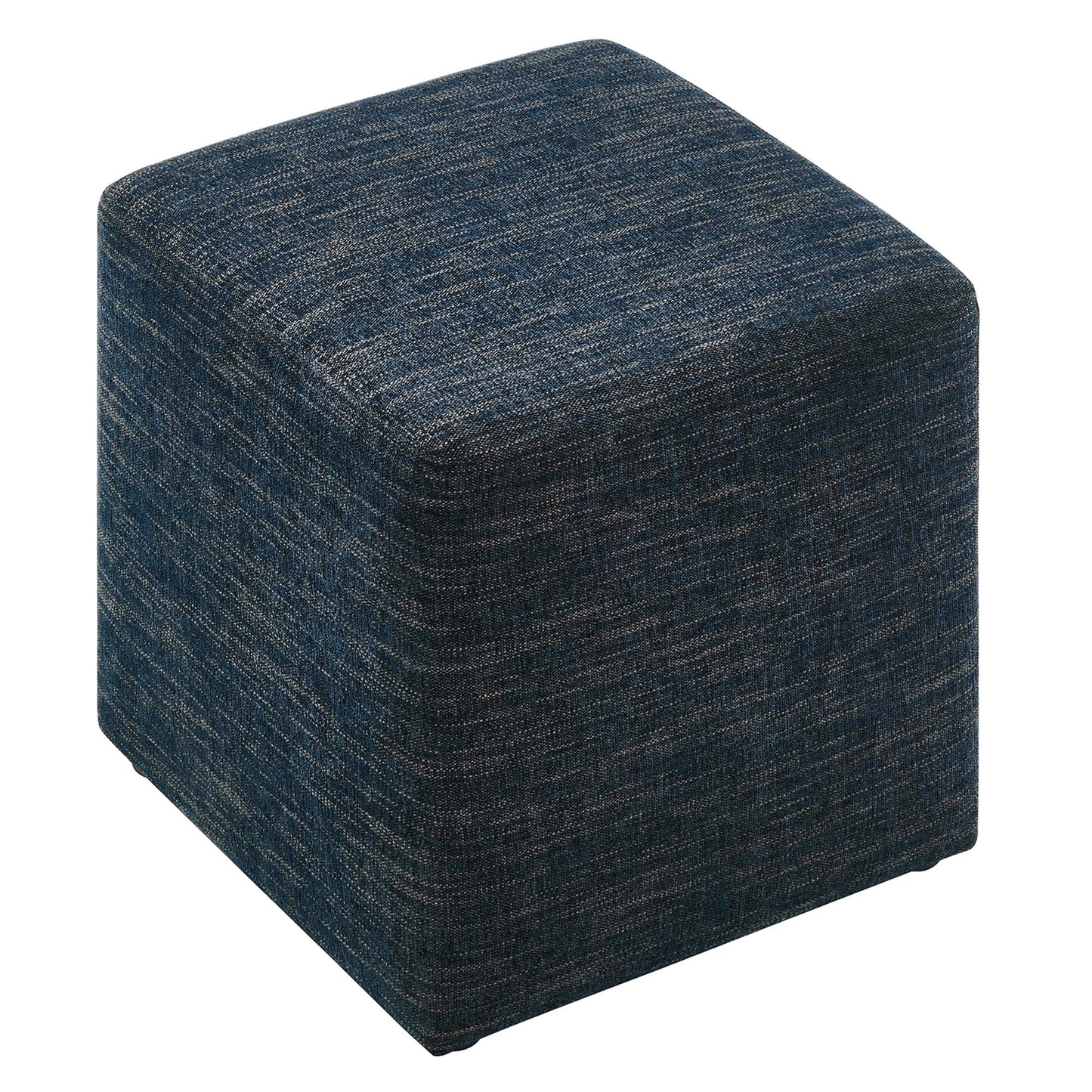 Callum 17" Square Woven Heathered Fabric Upholstered Ottoman by Furniture For America