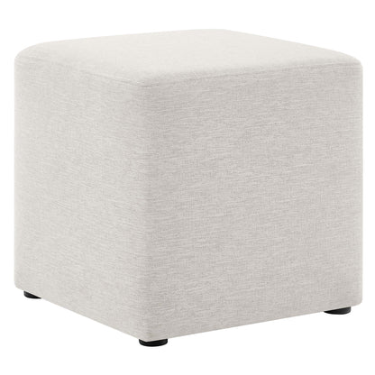 Callum 17" Square Woven Heathered Fabric Upholstered Ottoman by Furniture For America
