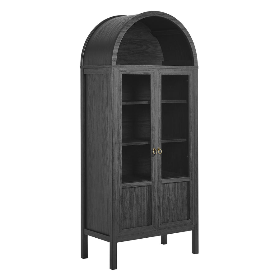 Aeroskobing Tall Arched Storage Display Cabinet in Black