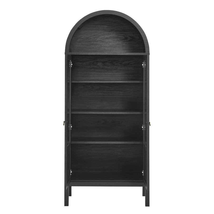 Aeroskobing Tall Arched Storage Display Cabinet in Black