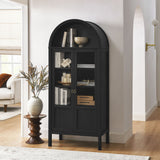 Aeroskobing Tall Arched Storage Display Cabinet in Black