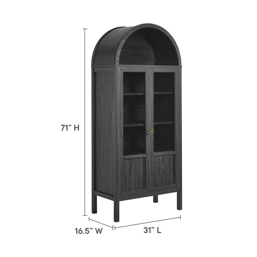 Aeroskobing Tall Arched Storage Display Cabinet in Black