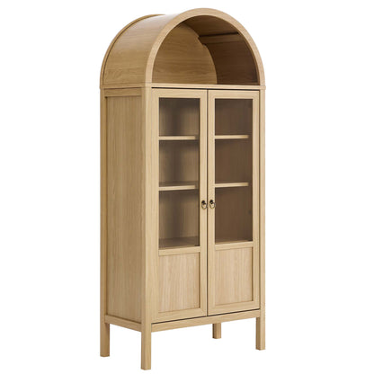 Tessa Tall Arched Storage Display Cabinet by Furniture For America