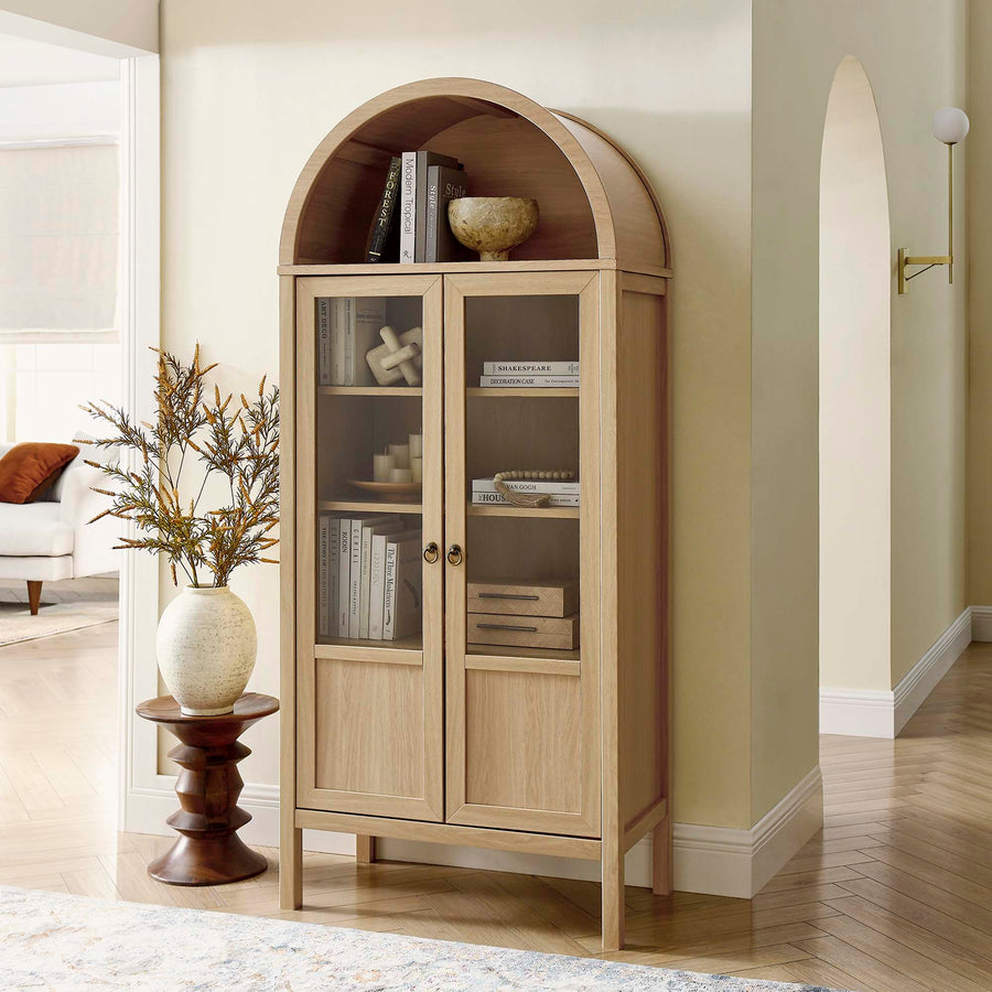 Aeroskobing Tall Arched Storage Display Cabinet in Oak