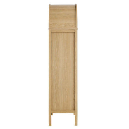 Tessa Tall Arched Storage Display Cabinet in Oak