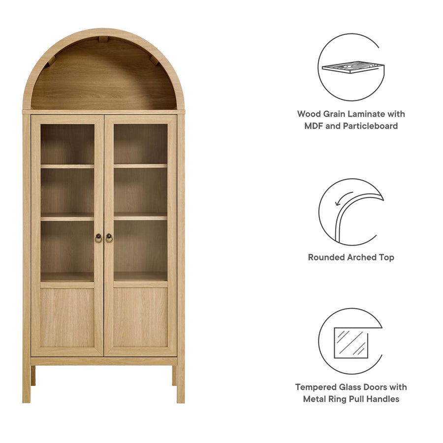 Aeroskobing Tall Arched Storage Display Cabinet in Oak