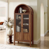 Aeroskobing Tall Arched Storage Display Cabinet in Walnut