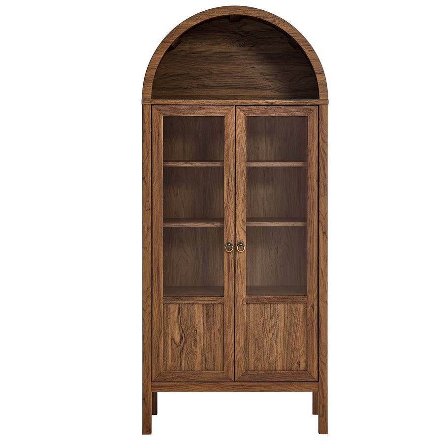 Aeroskobing Tall Arched Storage Display Cabinet in Walnut
