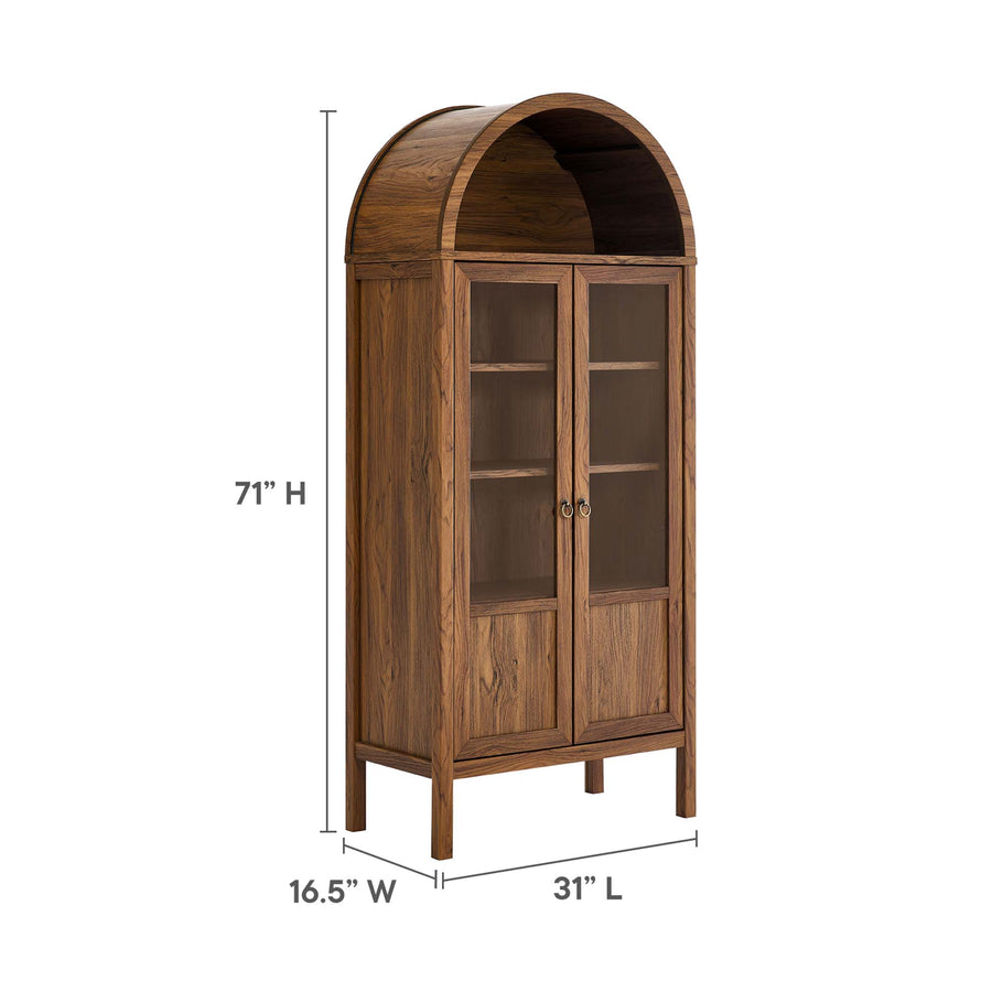 Aeroskobing Tall Arched Storage Display Cabinet in Walnut