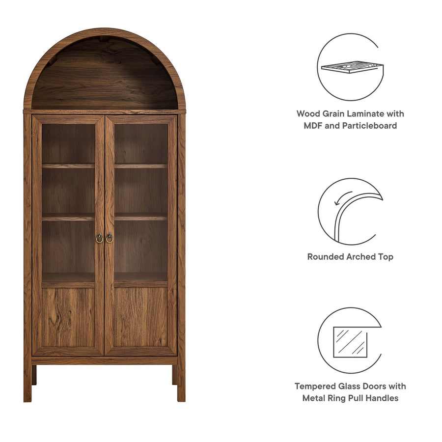 Aeroskobing Tall Arched Storage Display Cabinet in Walnut