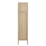 Percale Tall Arched Storage Display Cabinet in Light Oak