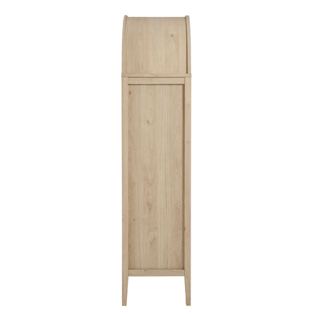 Nolan Tall Arched Storage Display Cabinet in Light Oak