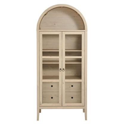 Nolan Tall Arched Storage Display Cabinet by Furniture For America