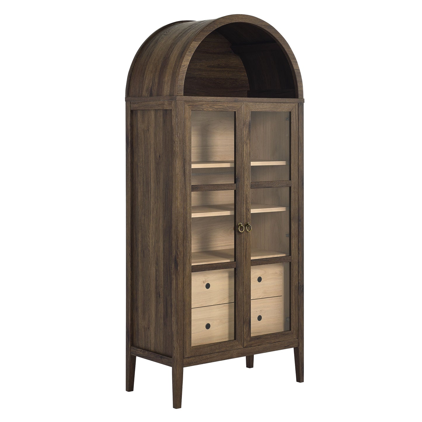 Nolan Tall Arched Storage Display Cabinet by Furniture For America