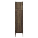 Percale Tall Arched Storage Display Cabinet in Walnut Hickory