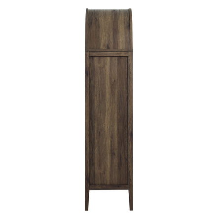 Nolan Tall Arched Storage Display Cabinet in Walnut Hickory