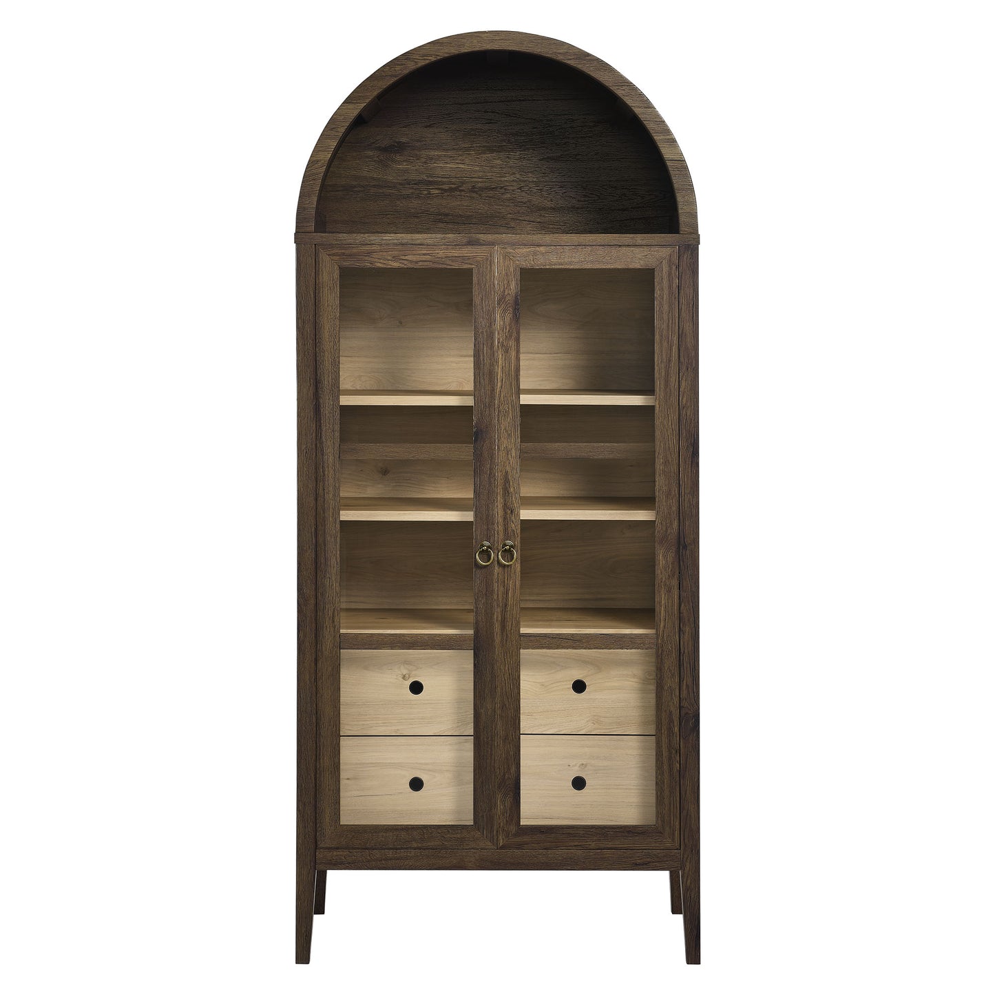 Nolan Tall Arched Storage Display Cabinet by Furniture For America