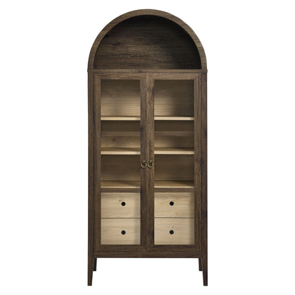 Nolan Tall Arched Storage Display Cabinet by Furniture For America