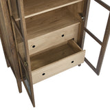 Percale Tall Arched Storage Display Cabinet in Walnut Hickory