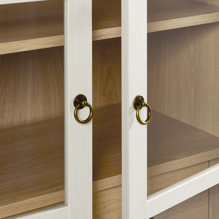Nolan Tall Arched Storage Display Cabinet in White Oak
