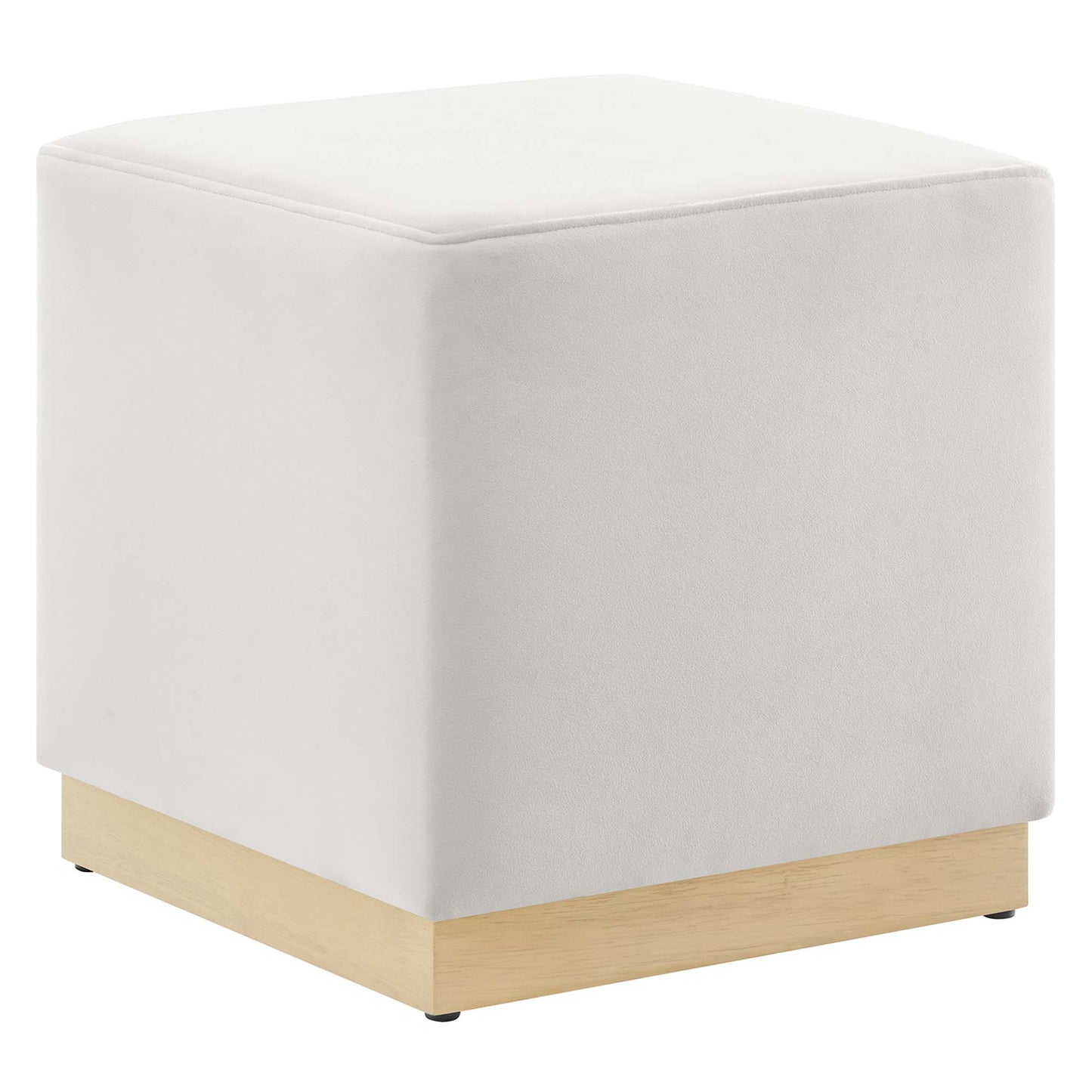 Tilden 17" Square Performance Velvet Upholstered Ottoman by Furniture For America