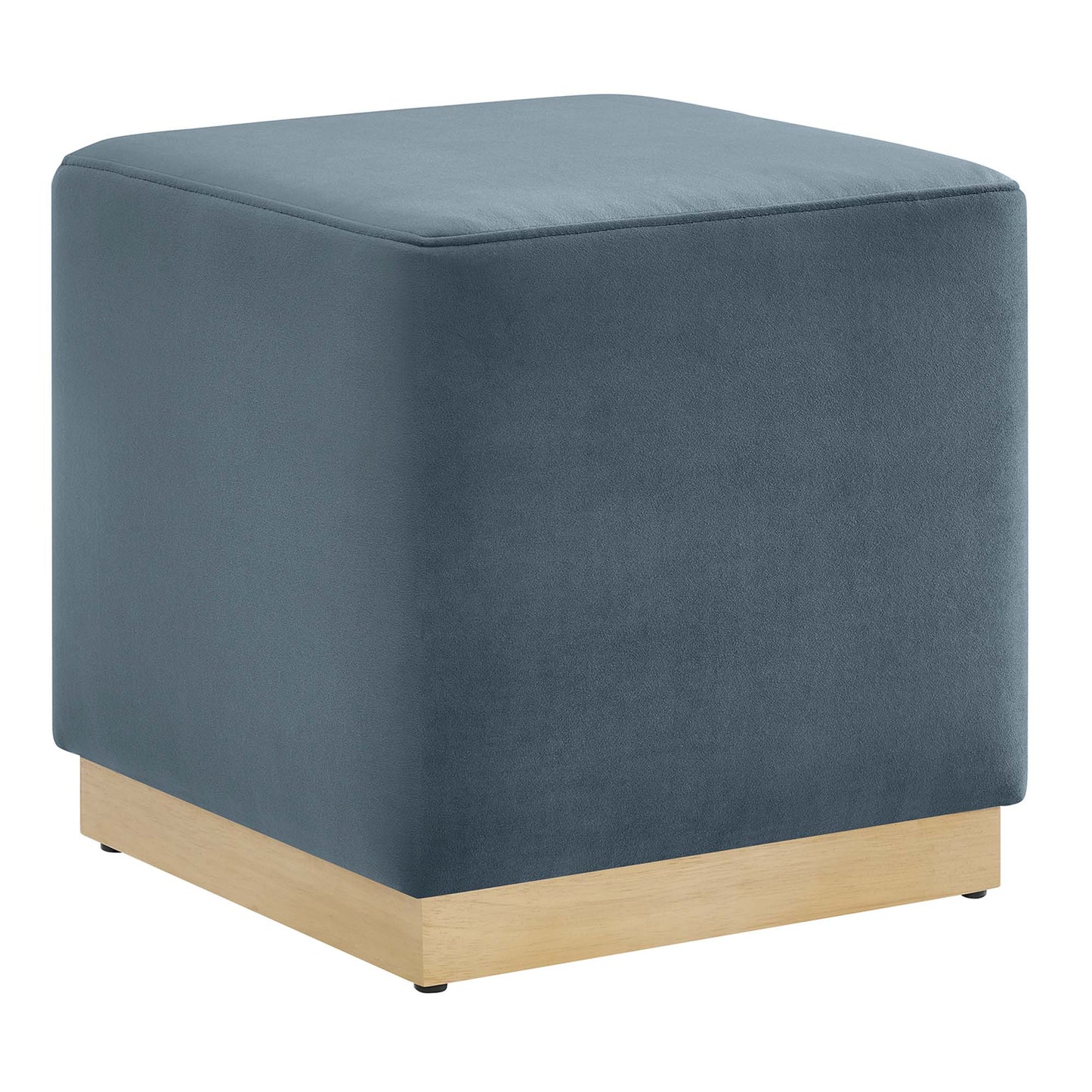 Tilden 17" Square Performance Velvet Upholstered Ottoman by Furniture For America