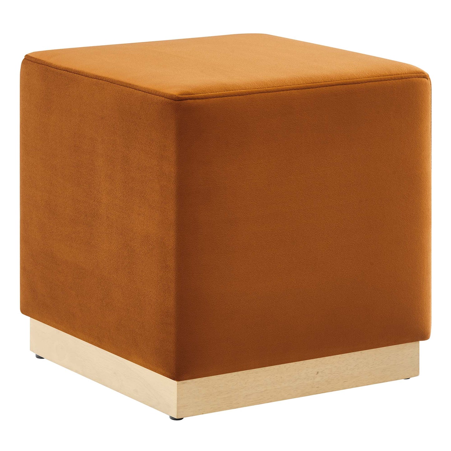 Tilden 17" Square Performance Velvet Upholstered Ottoman by Furniture For America