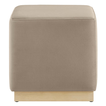 Tilden 17" Square Performance Velvet Upholstered Ottoman by Furniture For America
