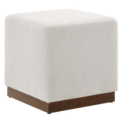 Tilden 17" Square Boucle Upholstered Ottoman by Furniture For America