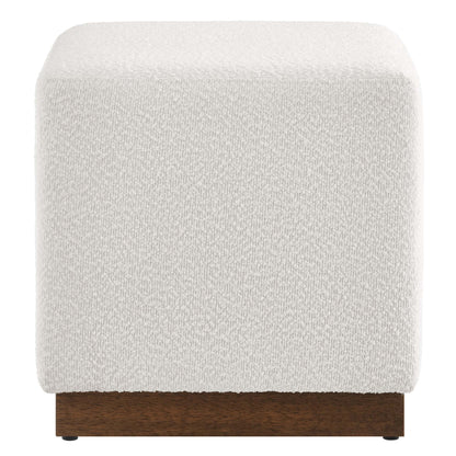 Tilden 17" Square Boucle Upholstered Ottoman by Furniture For America