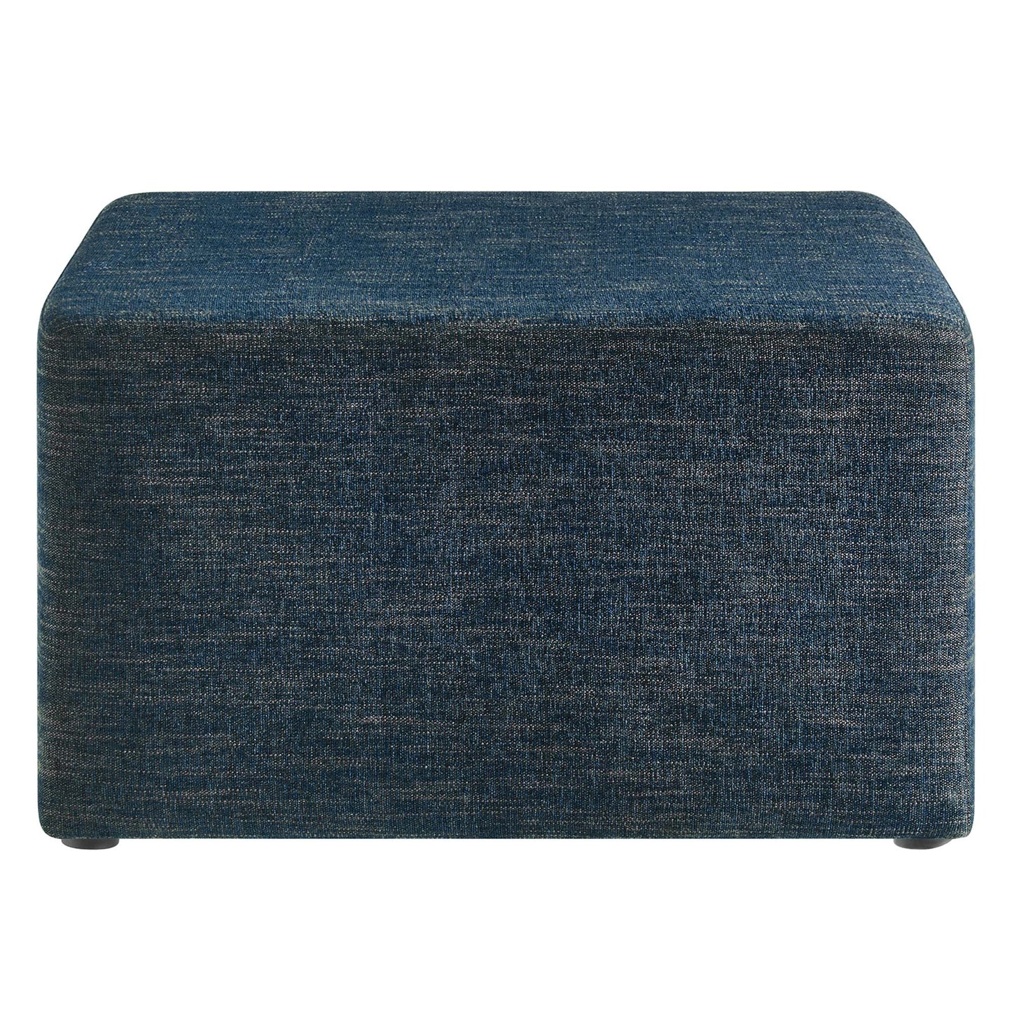 Callum Large 28" Square Woven Heathered Fabric Upholstered Ottoman by Furniture For America