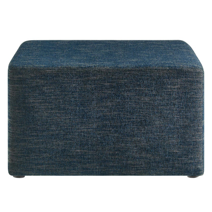 Callum Large 28" Square Woven Heathered Fabric Upholstered Ottoman by Furniture For America
