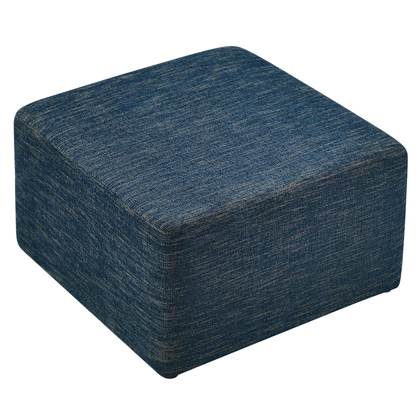 Callum Large 28" Square Woven Heathered Fabric Upholstered Ottoman by Furniture For America