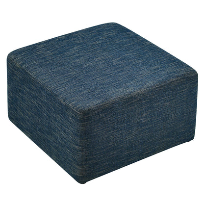 Callum Large 28" Square Woven Heathered Fabric Upholstered Ottoman by Furniture For America