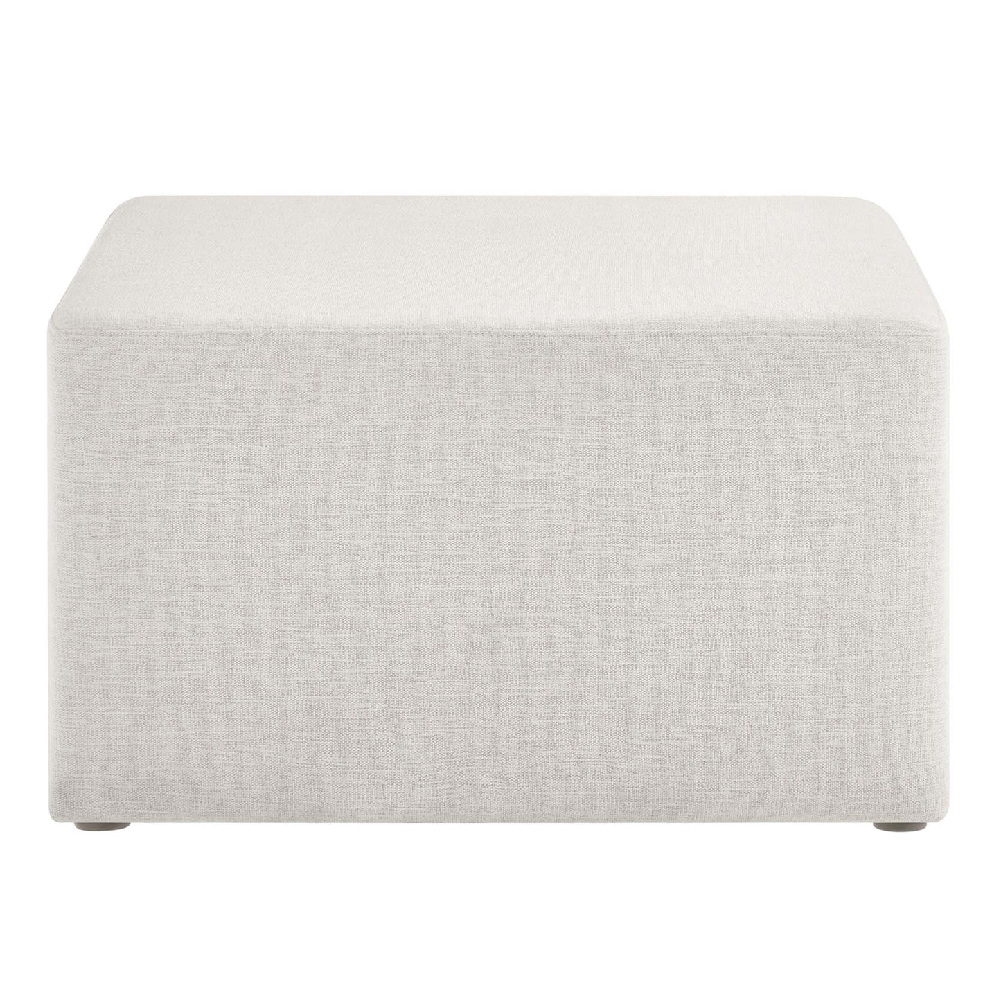 Callum Large 28" Square Woven Heathered Fabric Upholstered Ottoman by Furniture For America