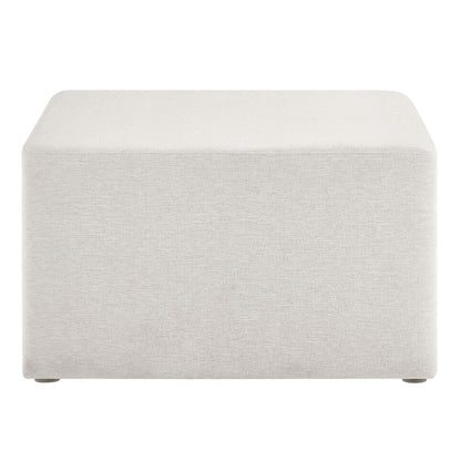 Callum Large 28" Square Woven Heathered Fabric Upholstered Ottoman by Furniture For America