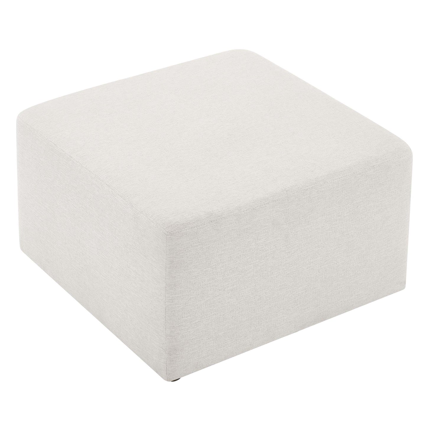 Callum Large 28" Square Woven Heathered Fabric Upholstered Ottoman by Furniture For America