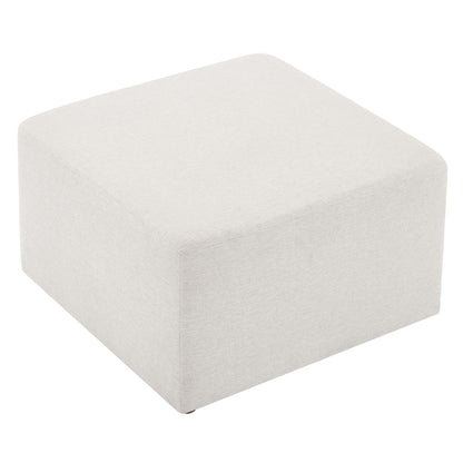 Callum Large 28" Square Woven Heathered Fabric Upholstered Ottoman by Furniture For America
