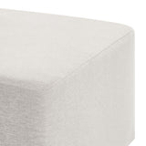 Oren Large 28" Square Woven Heathered Fabric Upholstered Ottoman in Heathered Weave Ivory