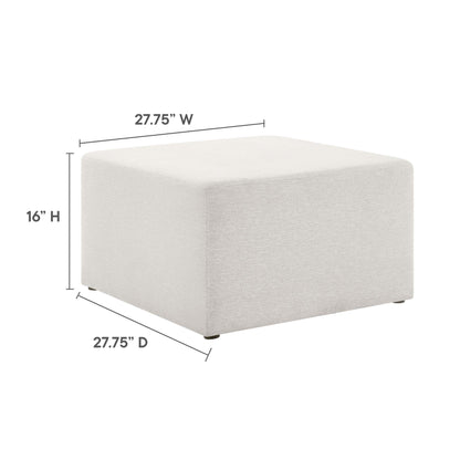 Callum Large 28" Square Woven Heathered Fabric Upholstered Ottoman by Furniture For America