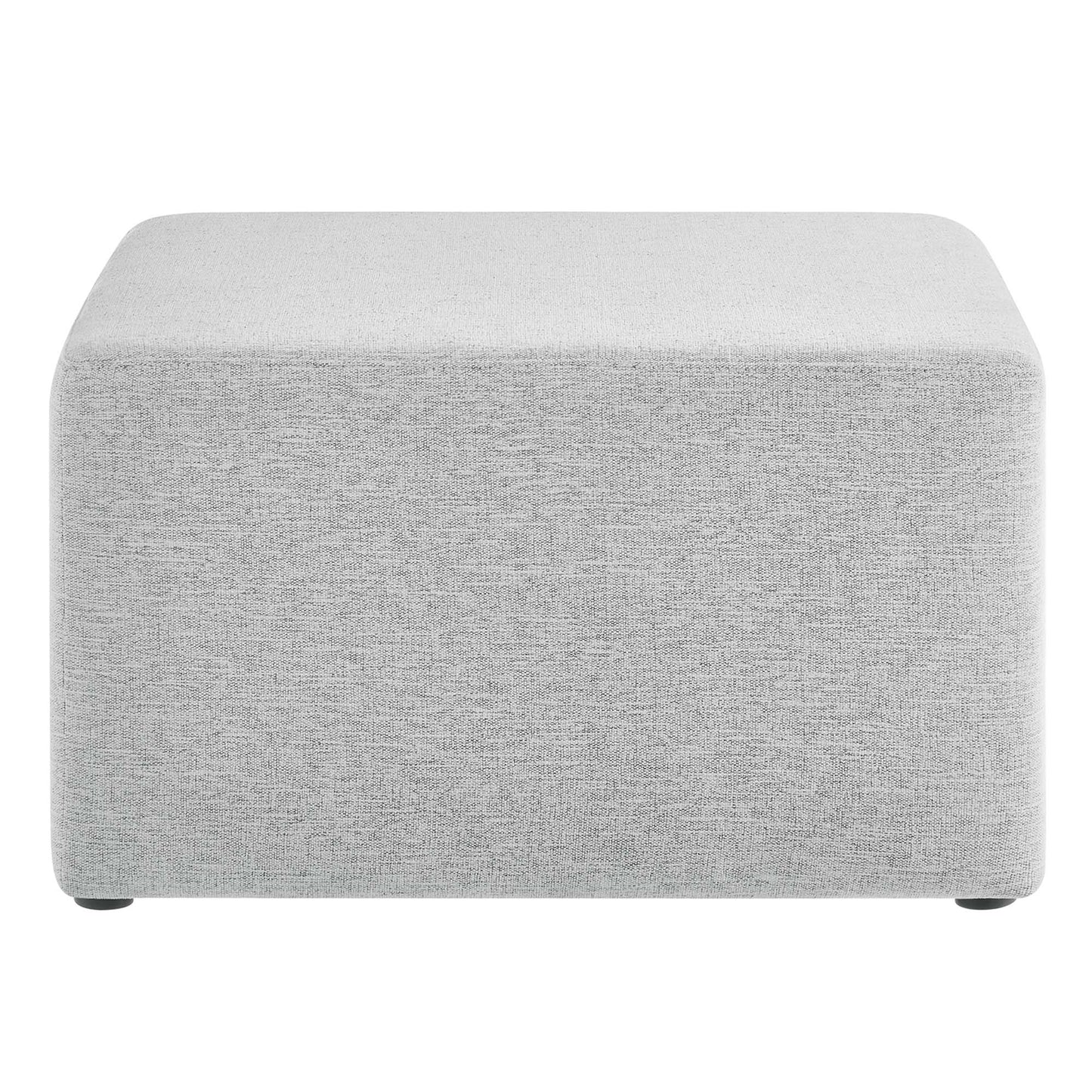 Callum Large 28" Square Woven Heathered Fabric Upholstered Ottoman by Furniture For America