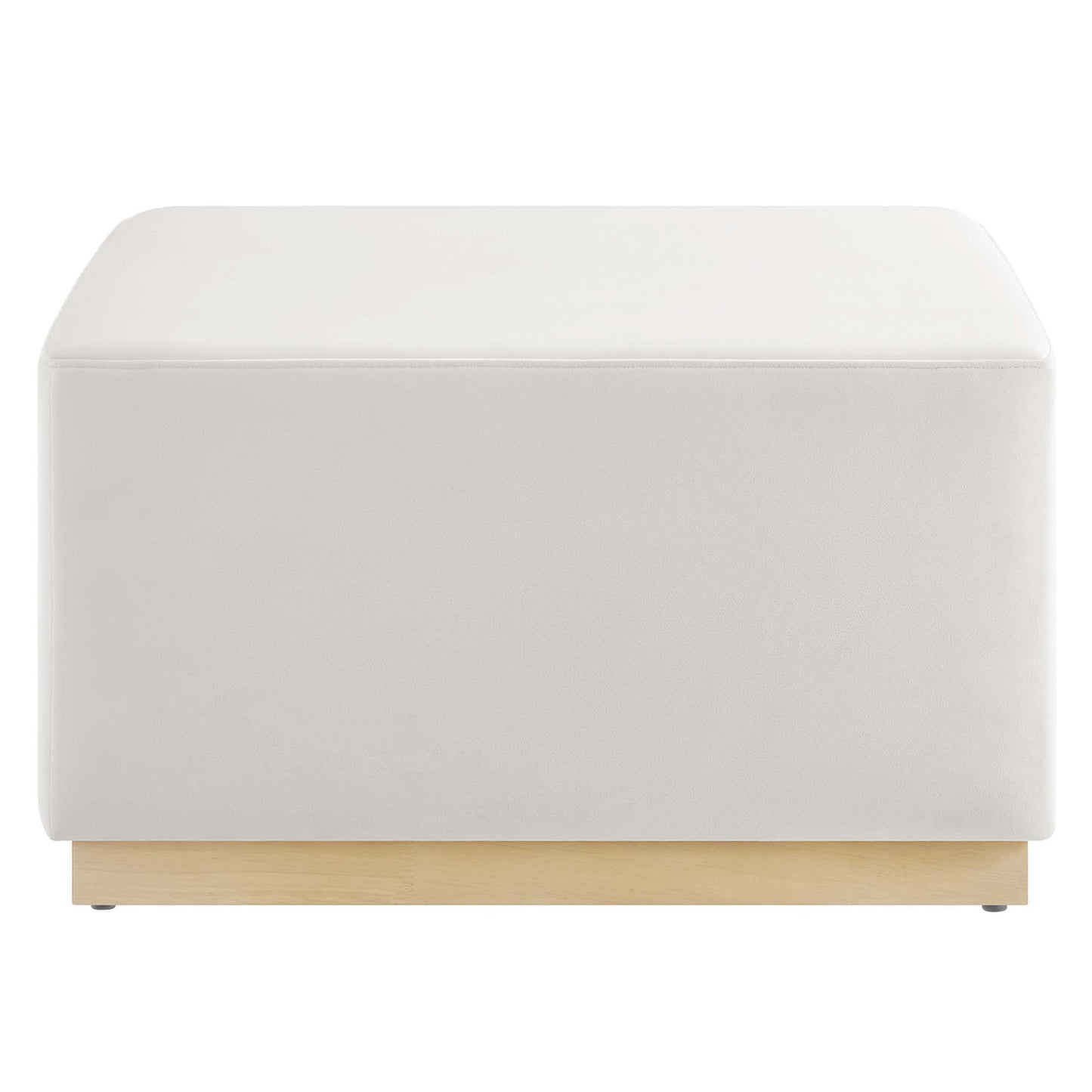 Tilden Large 28" Square Performance Velvet Upholstered Ottoman by Furniture For America