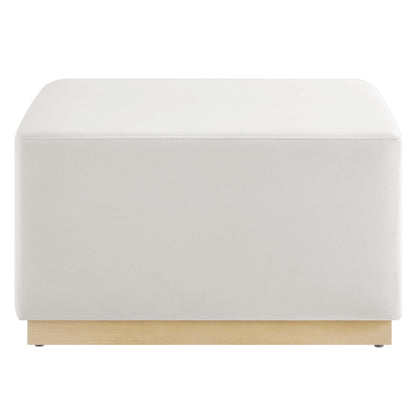 Tilden Large 28" Square Performance Velvet Upholstered Ottoman by Furniture For America