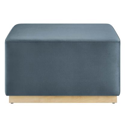 Tilden Large 28" Square Performance Velvet Upholstered Ottoman by Furniture For America