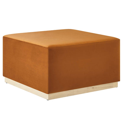 Tilden Large 28" Square Performance Velvet Upholstered Ottoman by Furniture For America
