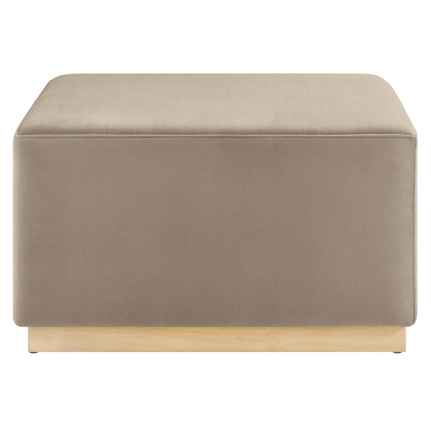 Tilden Large 28" Square Performance Velvet Upholstered Ottoman by Furniture For America