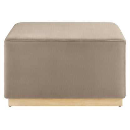 Tilden Large 28" Square Performance Velvet Upholstered Ottoman by Furniture For America